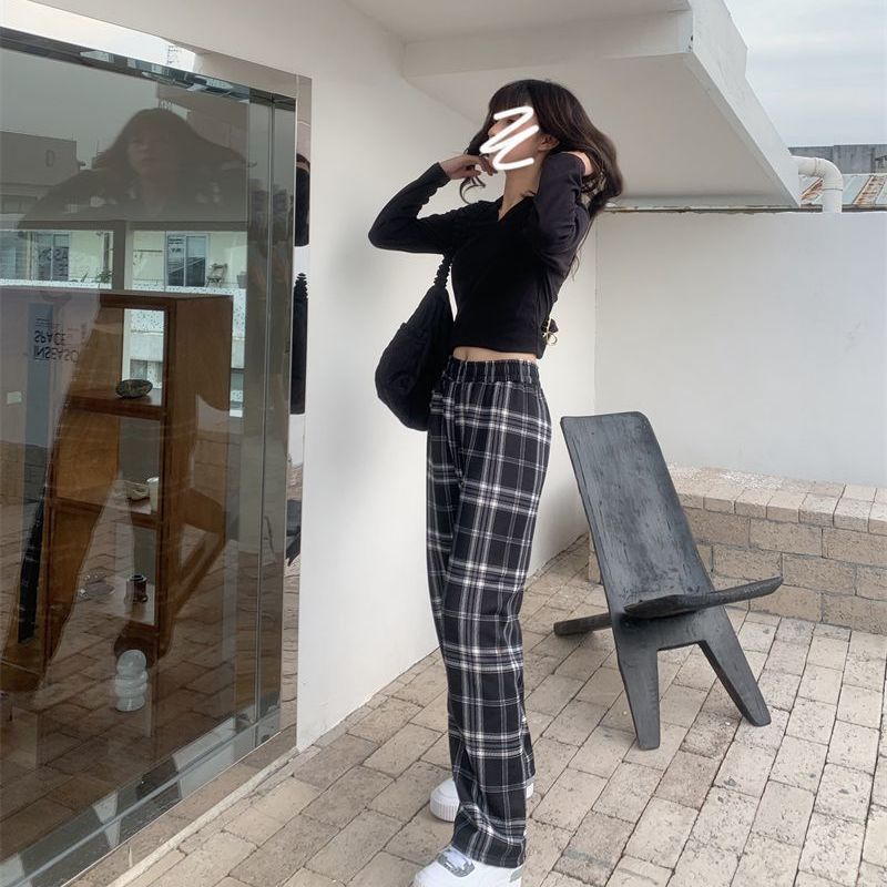 Winter Christmas Leopard-Print Shearling Plaid Pants