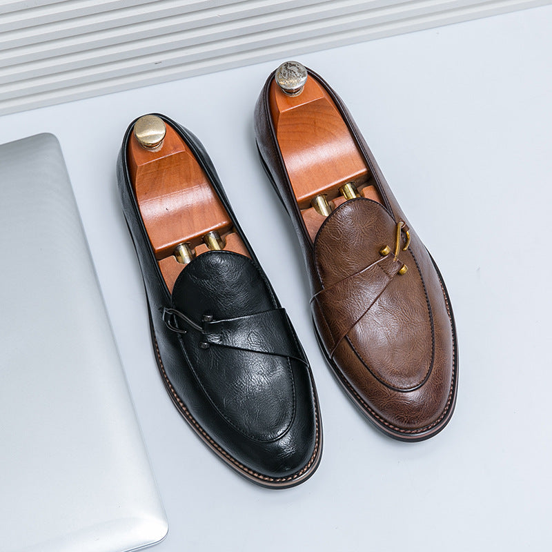 Sko til store mænd, afslappede, britisk stil, slip-on