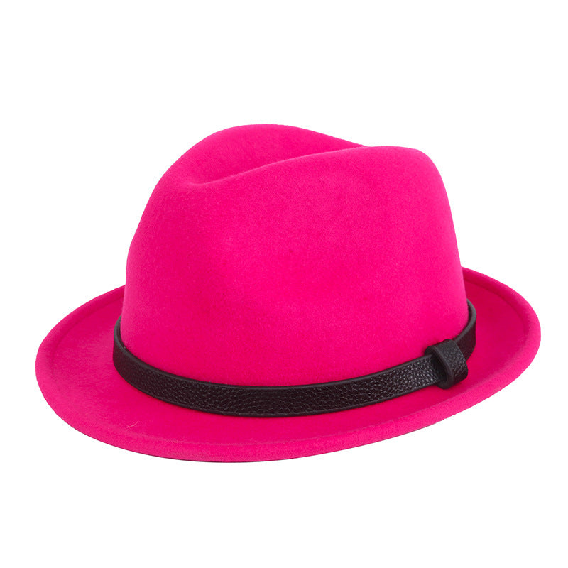 Autumn And Winter Pure Wool Rolled Edge Short Brim Bell British Gentleman Hat