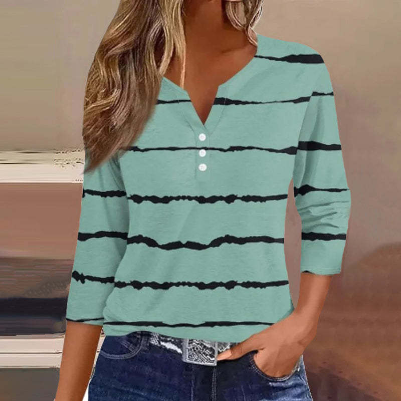 European And American Sweet Casual T-shirt 3D Digital Top