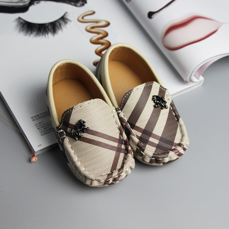 Temperament Leopard Print Spring Fashion Soft-soled Children's Peas Shoes