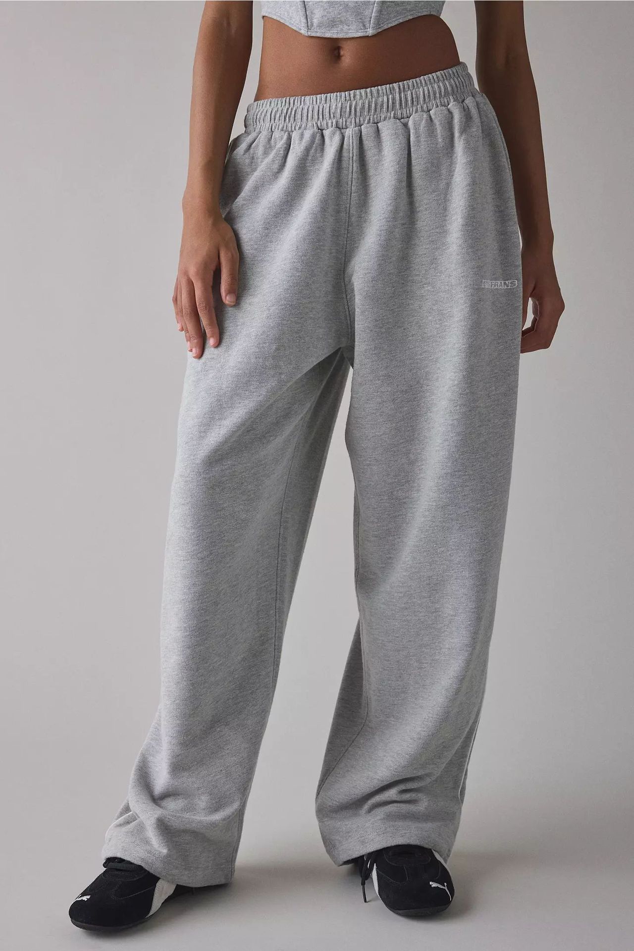 Embroidered Casual Women's Loose Straight Elastic Waist Versatile Pants
