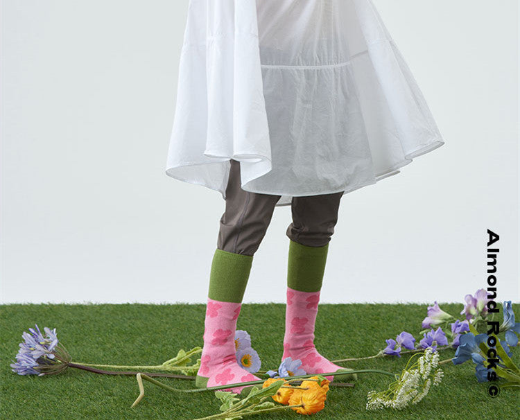 Printed Calf Socks Cotton Boys And Girls Mid-length Pile