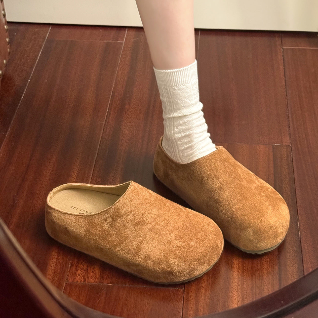 French-style Closed-toe Half-slippers For Women Suitable For Outdoor Wear