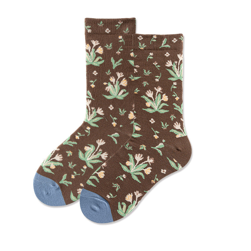 Literary Women Stockings Trend Illustration Color Socks