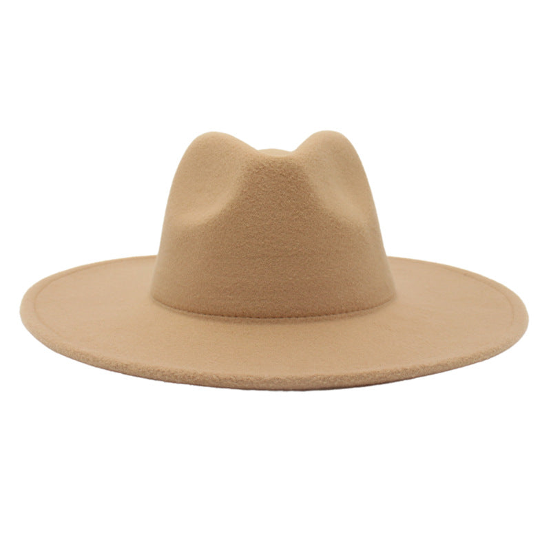 Large Brim Solid Color Cashmere Fashion Felt Jazz French Top Hat