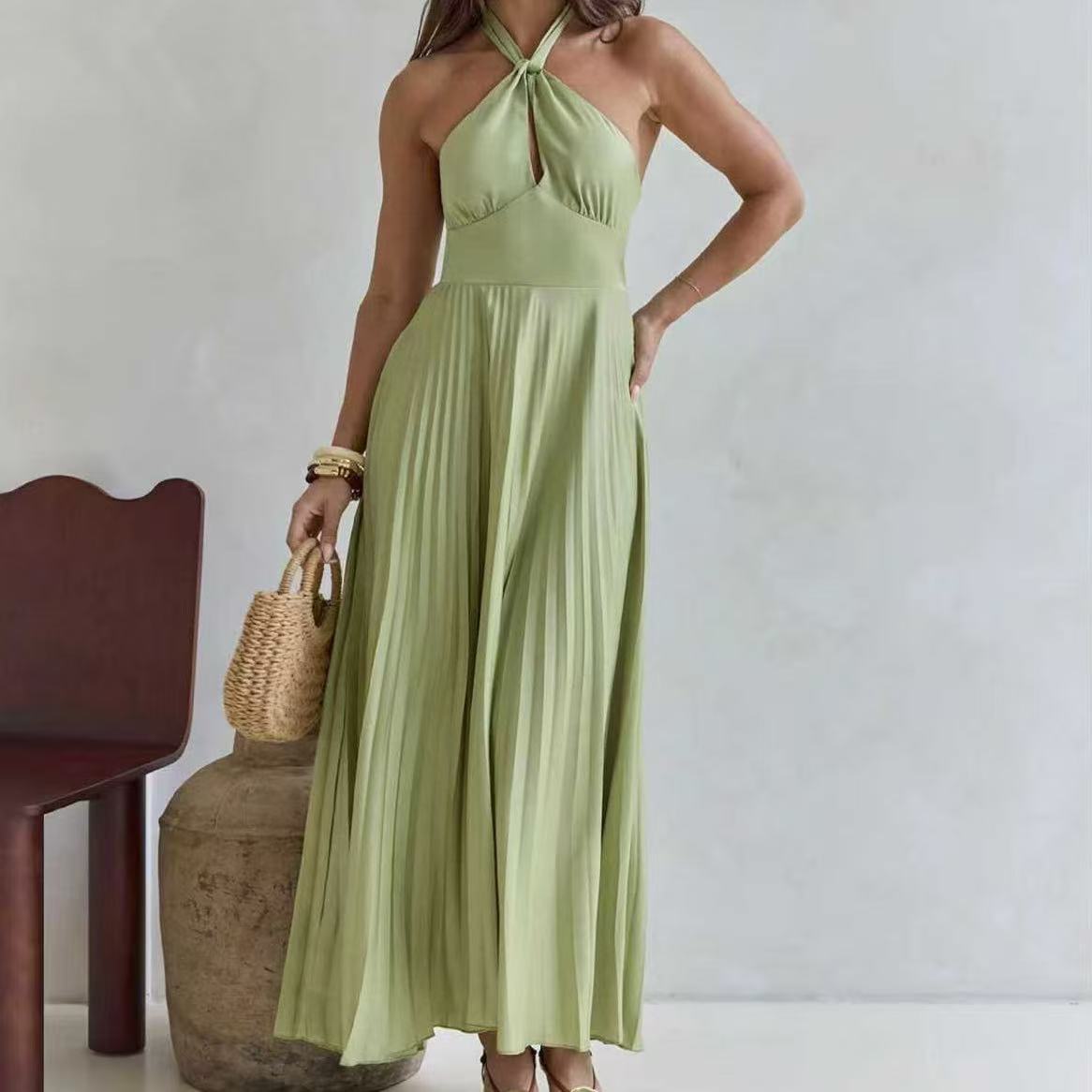 Women's Fashionable Sexy Strap Mid-Length Dress