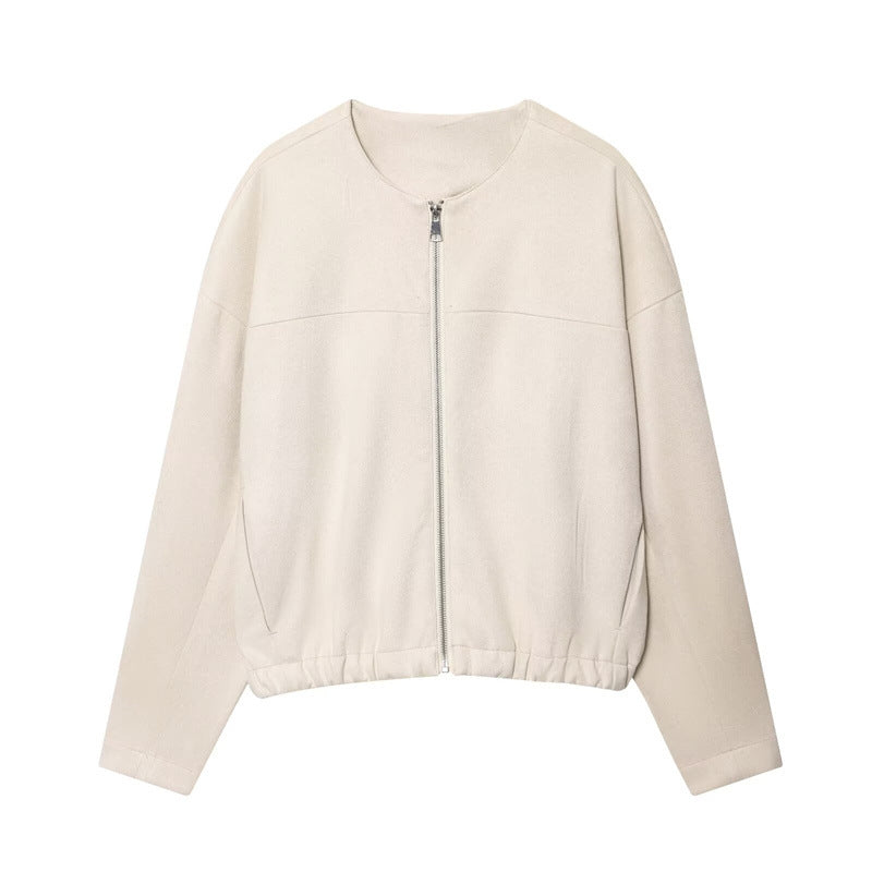 Women's Simple Suede Effect Jacket Coat