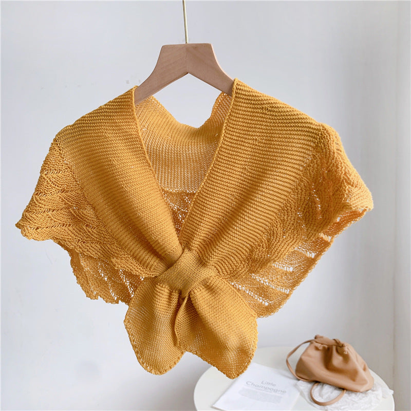 Fishtail Shawl Socialite Style Cervical Support Knitted Air-conditioned Room Detachable Collar