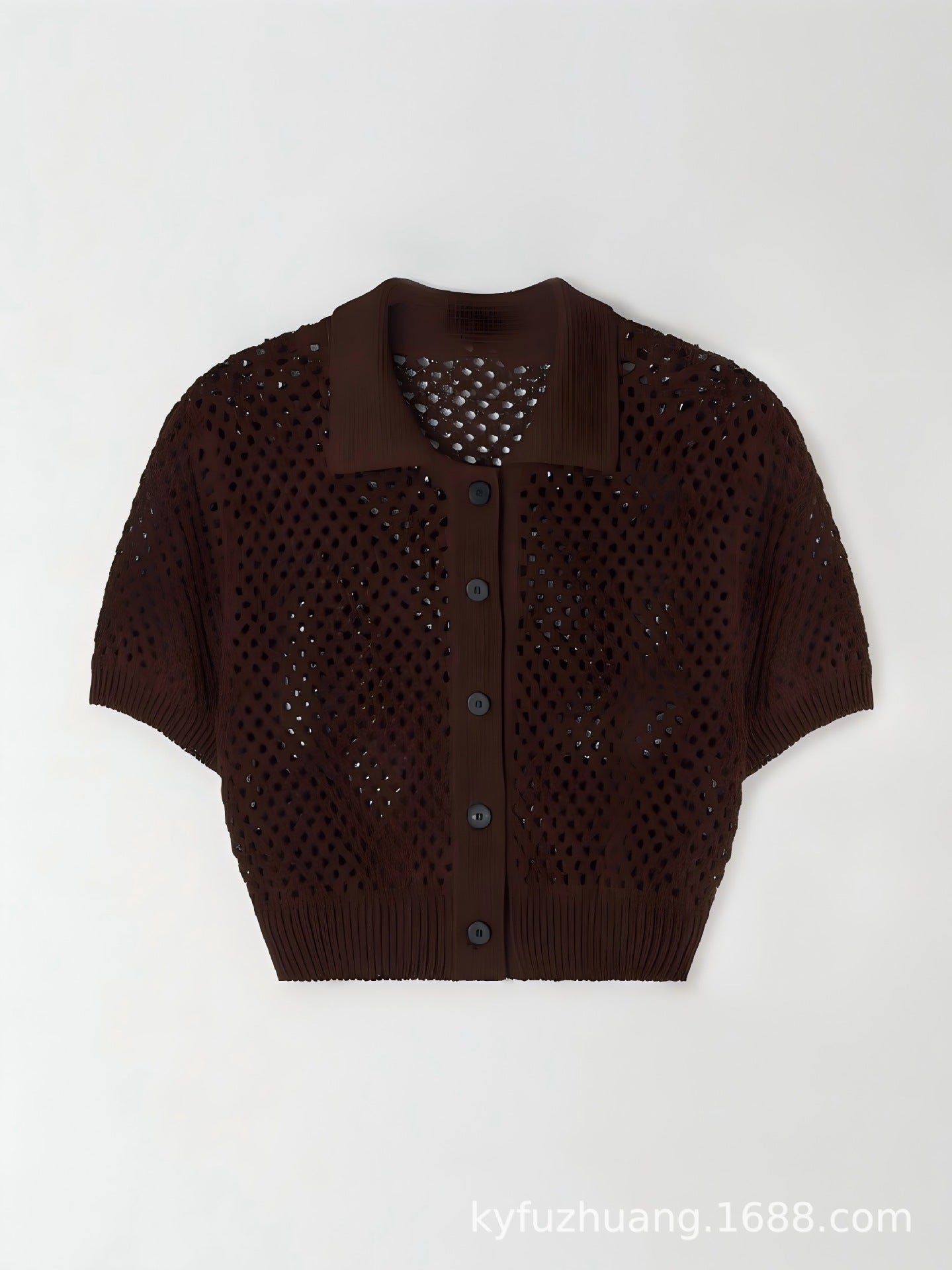 Exotic Rib-knit Cuff Casual Fashion Style Slim-fit Knitted Cardigan Top