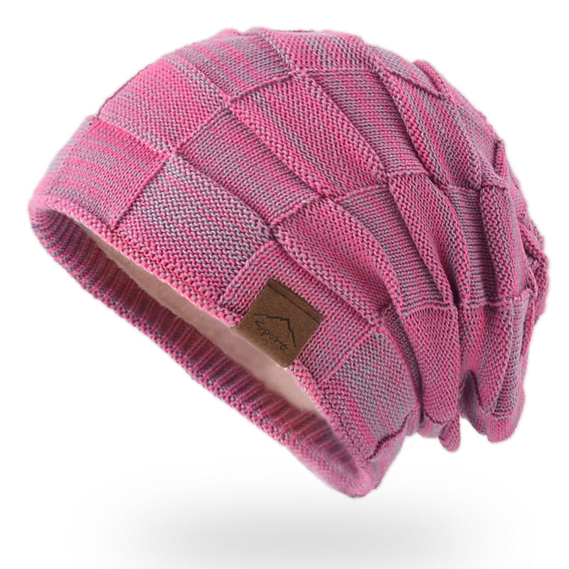 Fleece Mixed Color Versatile Knitted Hat For Warmth