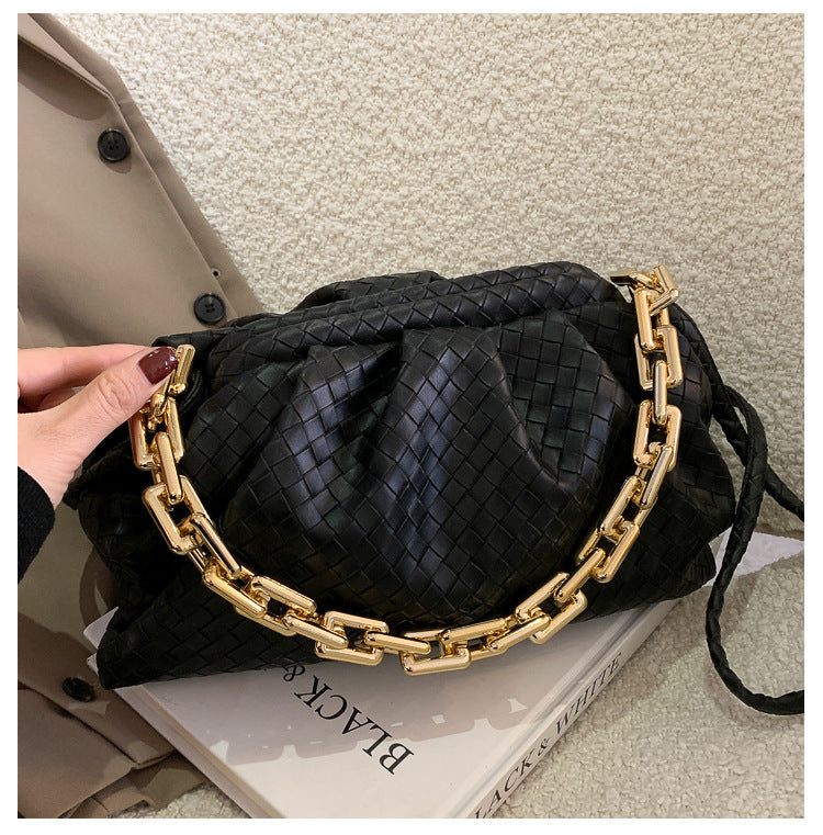 Fashion Fold Simple Chain Cloud Messenger Shoulder Bag