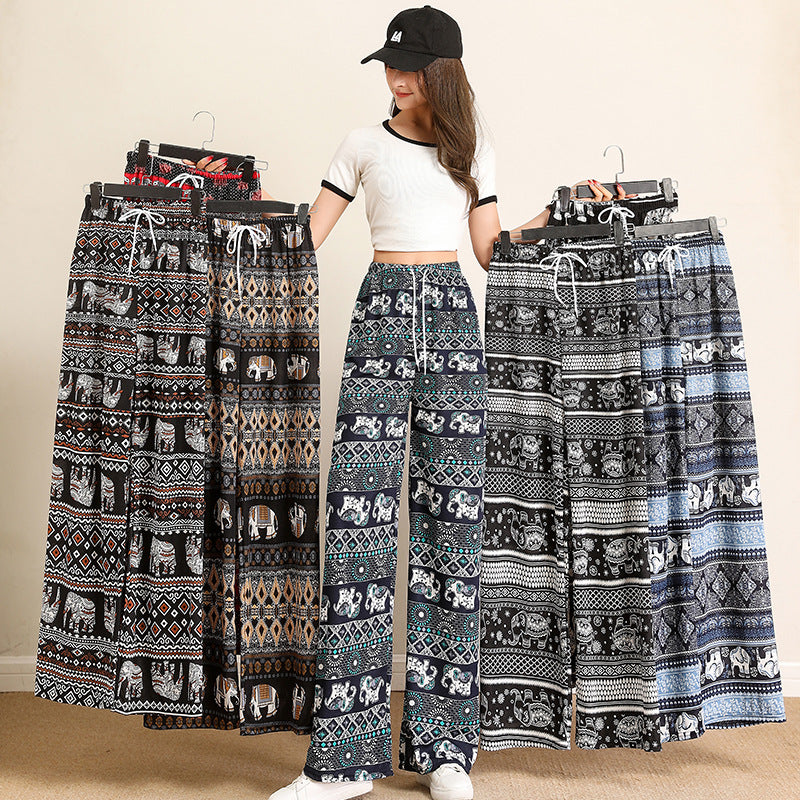 Summer Thin High Waist Drooping Straight Loose Casual Pants Mop Pants