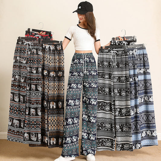 Summer Thin High Waist Drooping Straight Loose Casual Pants Mop Pants