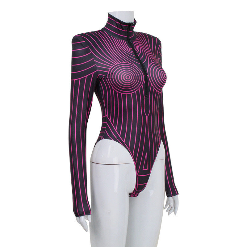 Long Sleeved Shoulder Pad Fluorescent Onesie