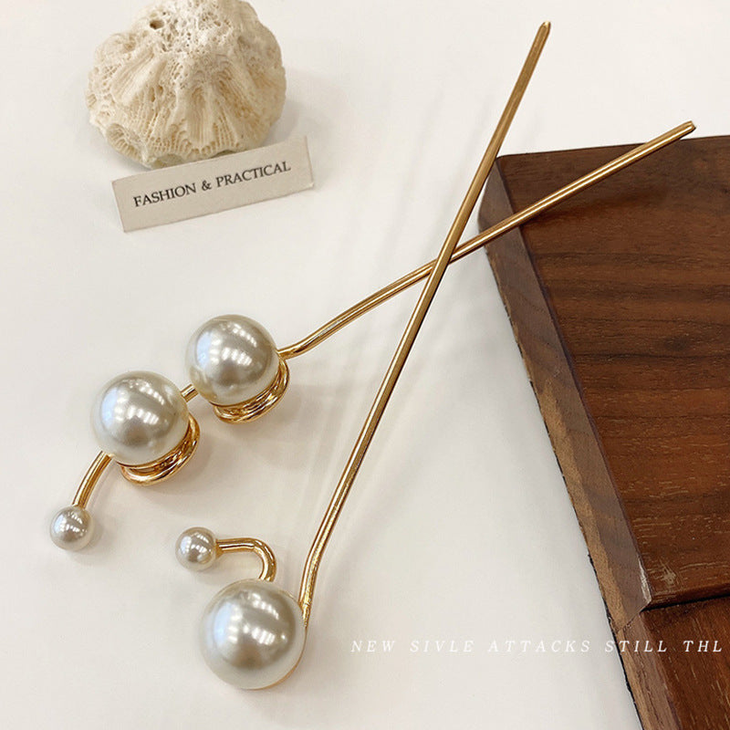 Temperament Pearl Alloy Plate Hairpin Headgear