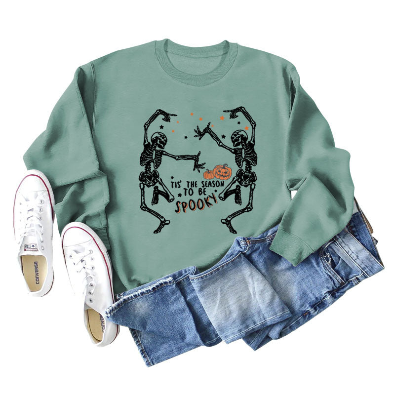 European And American Letter Print Loose Long Sleeve Sweatshirt