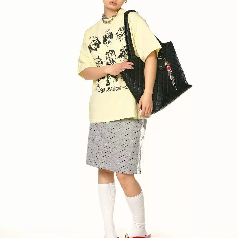 Retro Dots Slimming A- Line Skirt Women's Summer Hot Girl All-match Casual