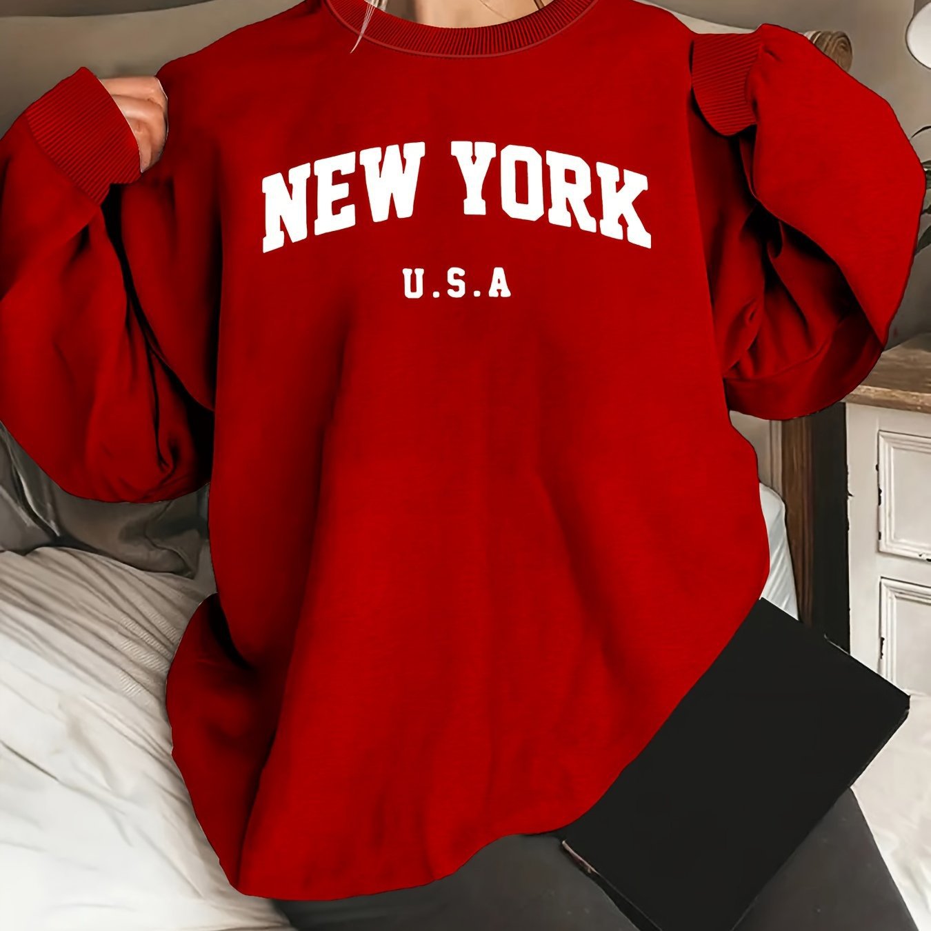 Hooded Sweatshirt Casual Long Sleeve Round Neck Women