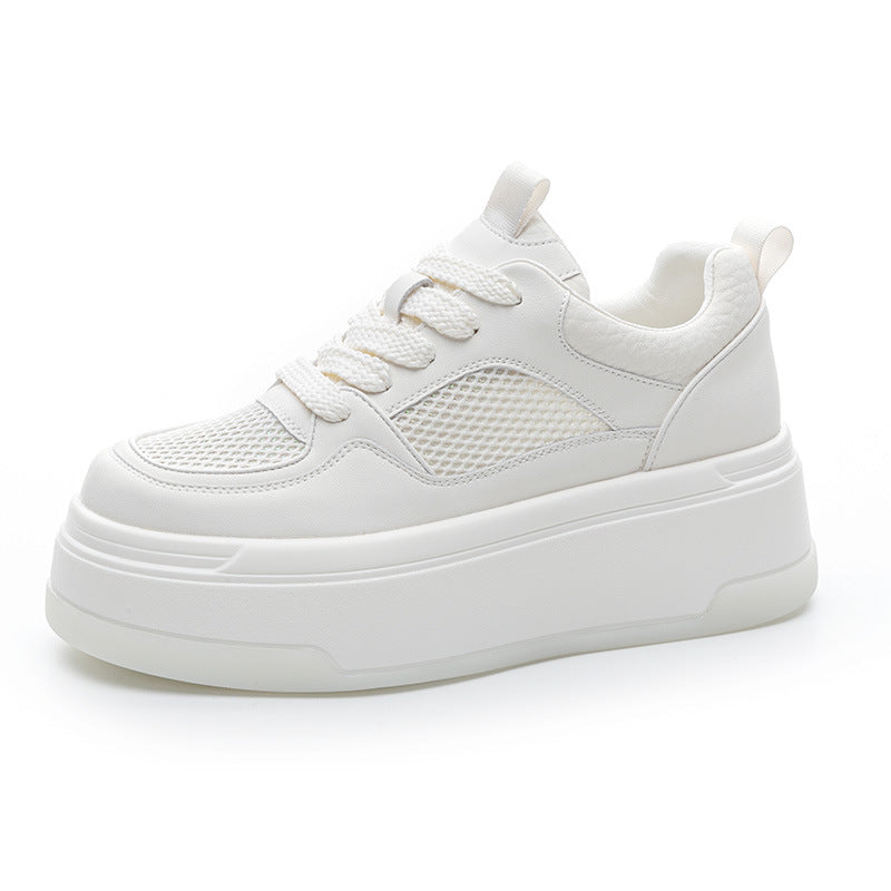 Platform Non-slip Sneakers With Thick Soles For A Height-boosting Casual Look