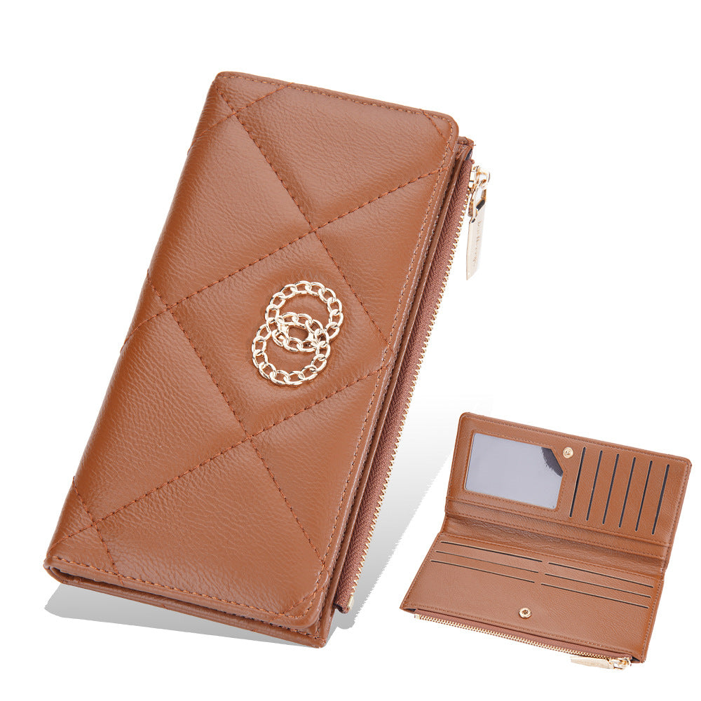 Ny Tegnebog Dame Lang Lynlås Møntpung Flere Kortpladser Tegnebog Dame Koreansk Clutch