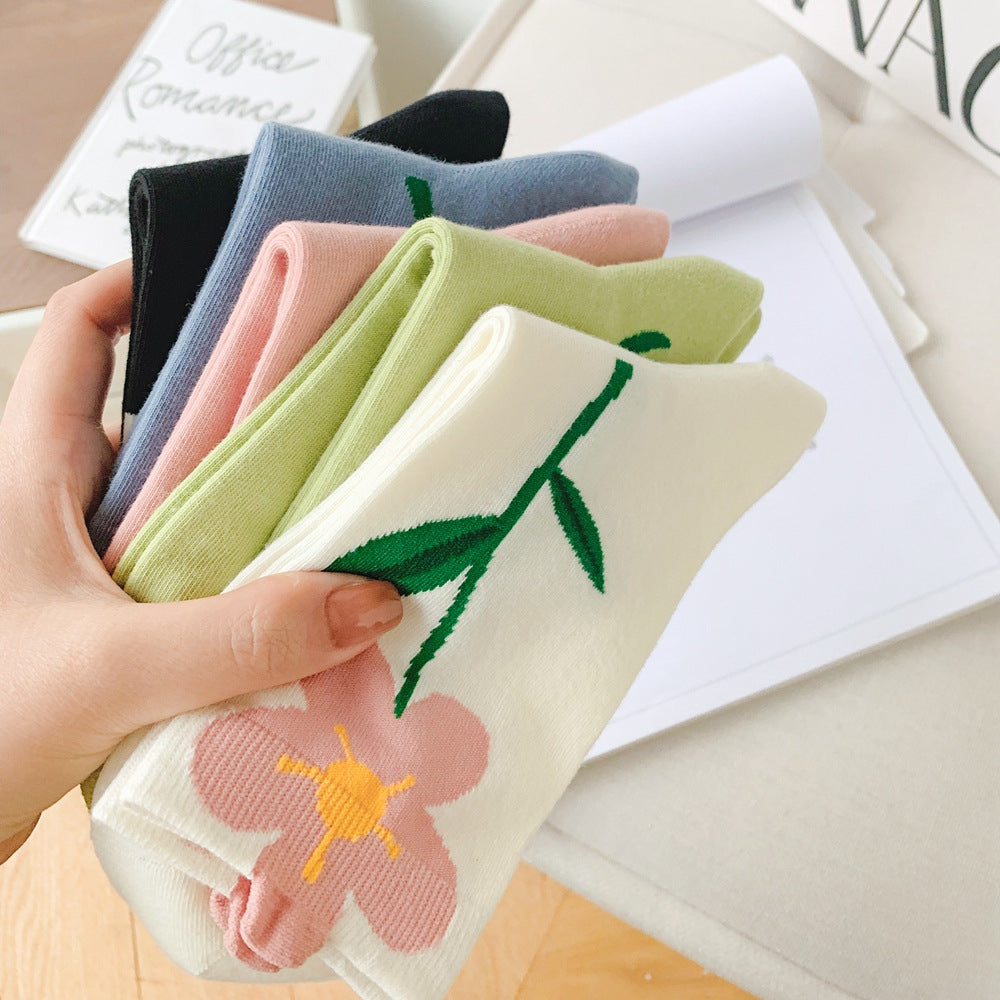 Dadongmen All-match Tulip Pile Socks Cute Stockings