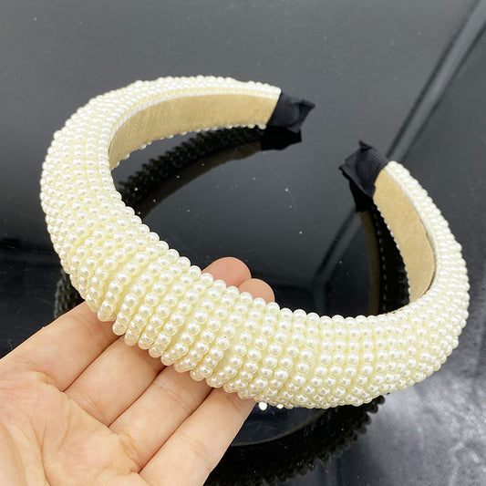 Fashion Women's Sponge Pearl Simple Headband