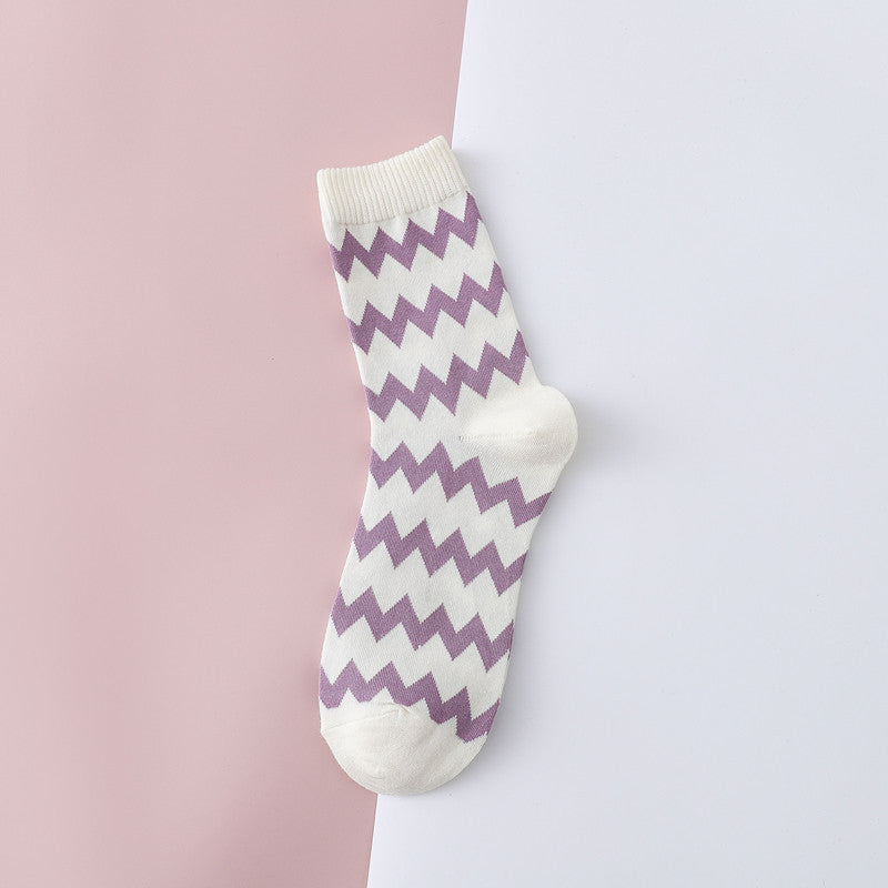 Women's Mid-calf Retro Houndstooth Long Socks
