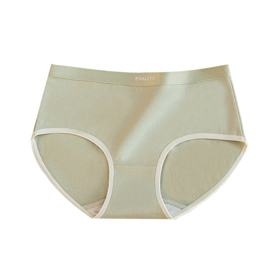 Antibacterial Mid-waist Pure Cotton Simple Women's Briefs