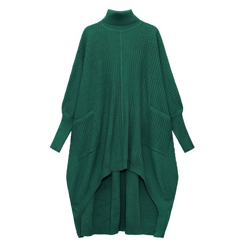 Women's Autumn New Loose And Irregular Turtleneck Knitting Jumpsuit