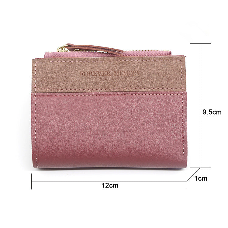 Simple And Fashionable Mosaic Frosted Short Women's Purse