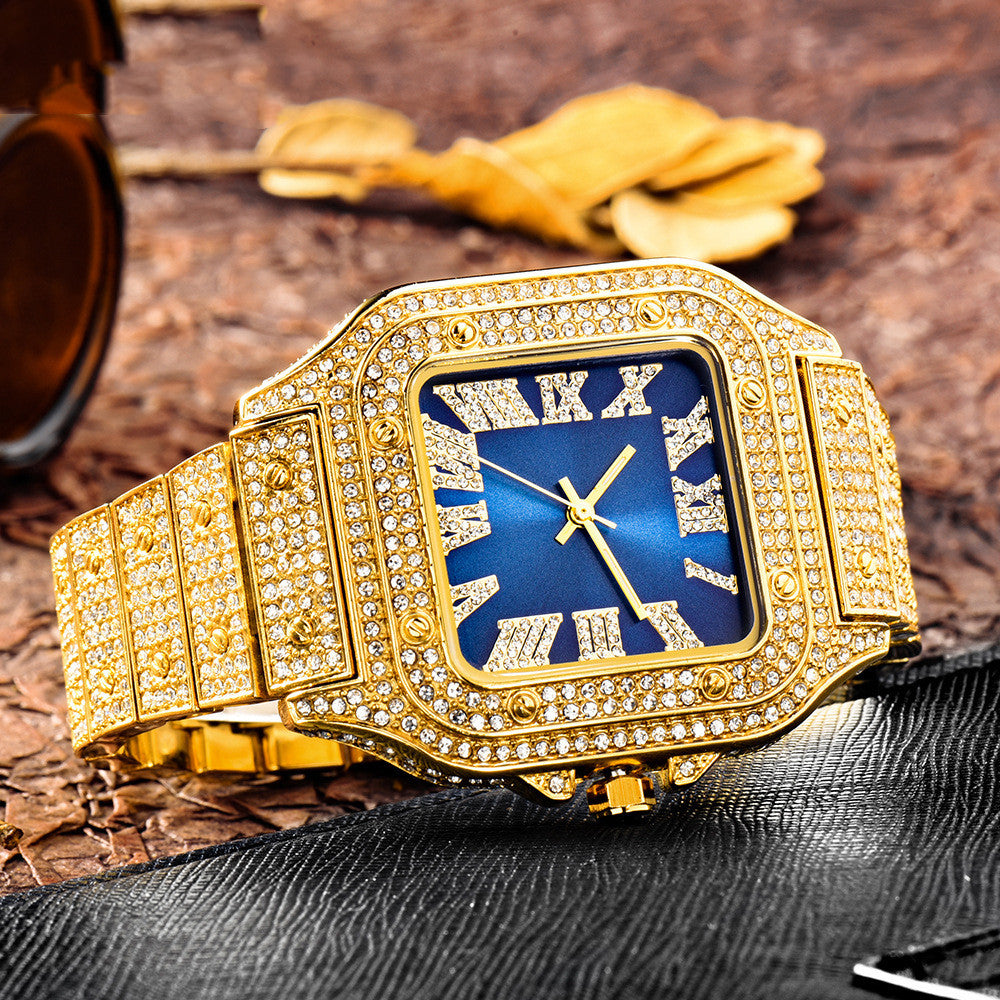 Fashion Hip Hop Diamant Fuldt Diamant Firkantet Herreur
