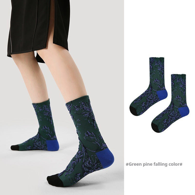 Niche Vintage Court Style Thin Middle-long Stockings