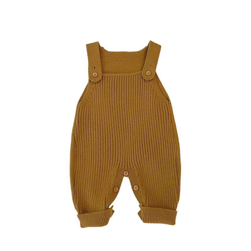 Infant Knitted Suspender Spring And Autumn Jumpsuit