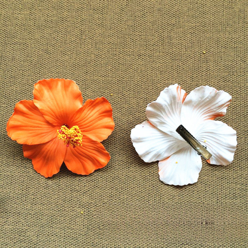 Sweet Seaside Beach Degree Hibiscus Rosa-sinensis Flowers Hairpin Side Clip