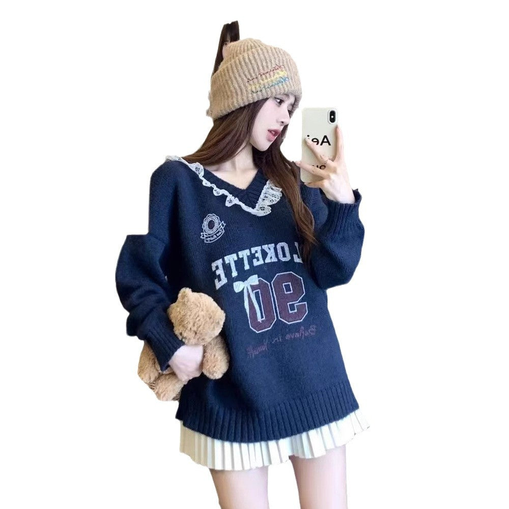 Autumn And Winter Sweet Style Thermal Sweater Pullover Top
