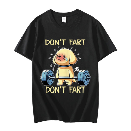 No Fart Funny Weightlifting Dog Pattern T-shirt Premium