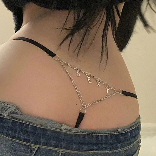 Women's Spaghetti Strap Alphabet Thong