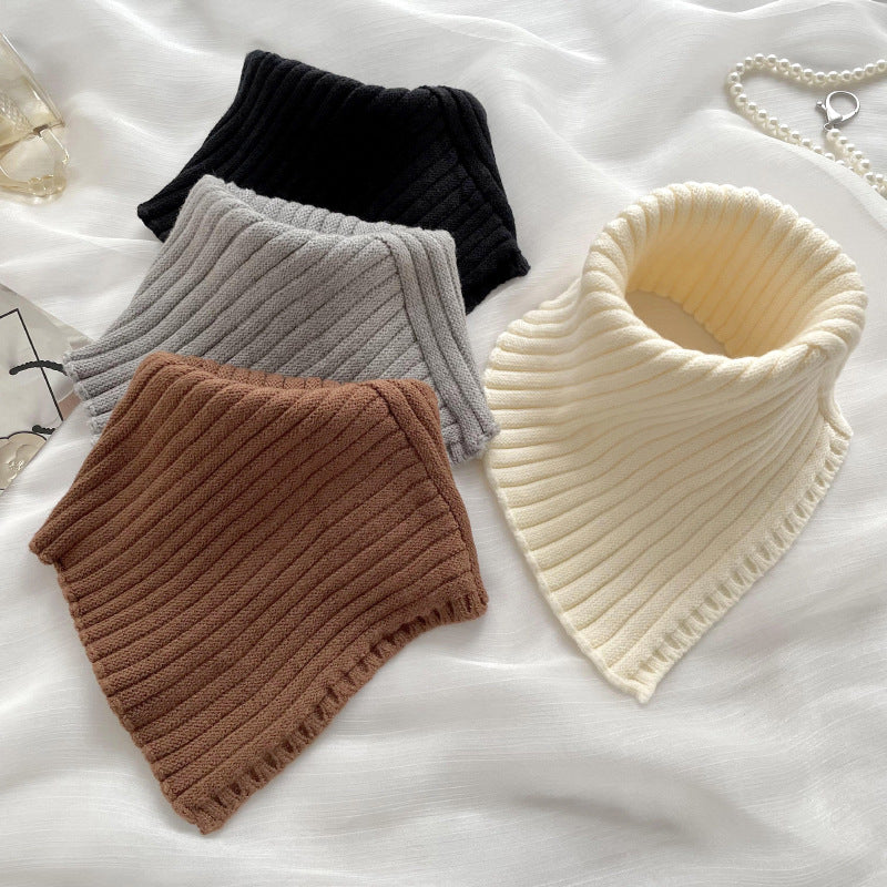 Knitting Bandana Versatile Pure Color Warm Keeping Neck Protector