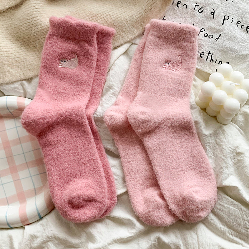 Women's Thick Thickened Plus Velvet Warm Mid-calf Length Socks