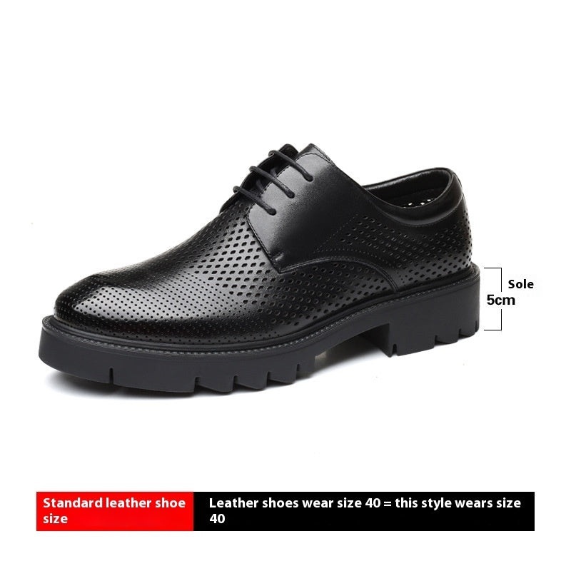 Men's Height Increasing Breathable Cowhide Leather Shoes
