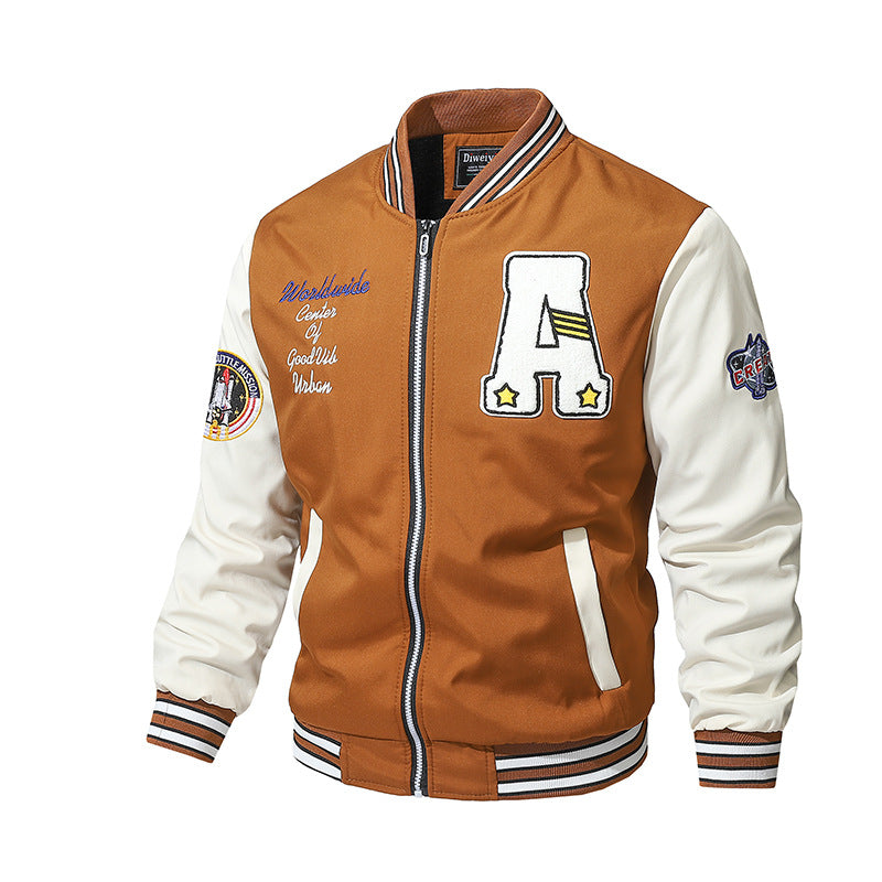 Retro Baseballuniform Fortykket Løs Fritidsjakke til Mænd