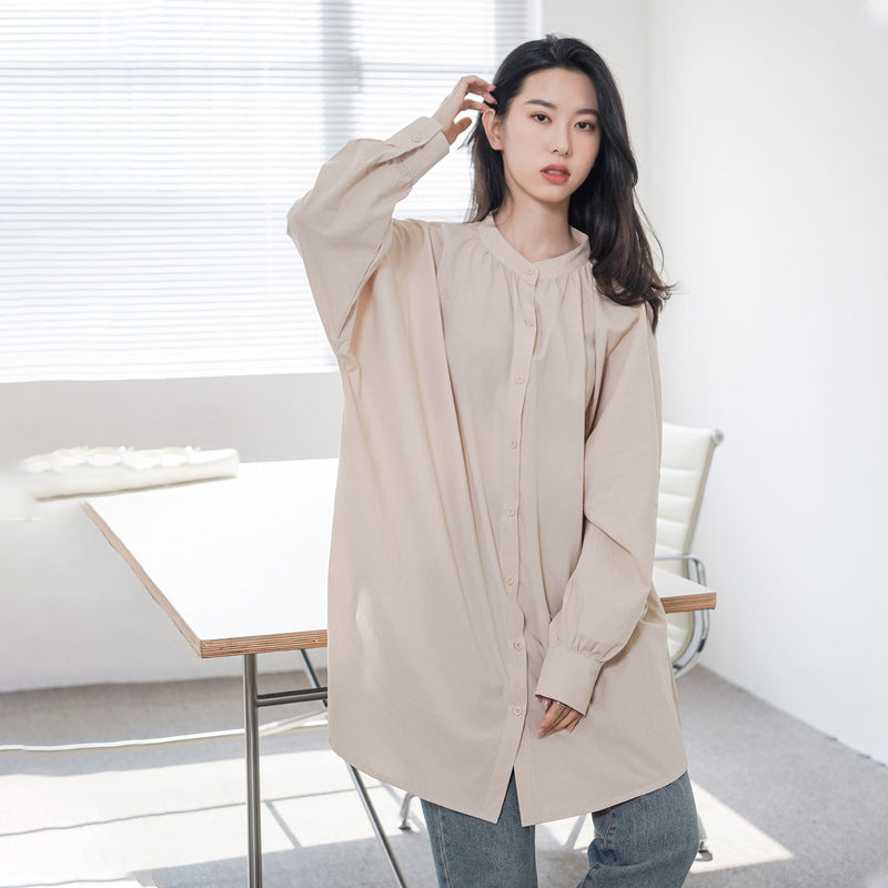 Women's Shirt Dress Cotton Loose Long