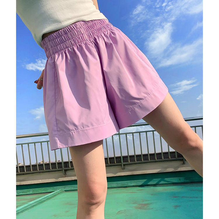 Women's Fashion Simple Solid Color High Waist Shorts