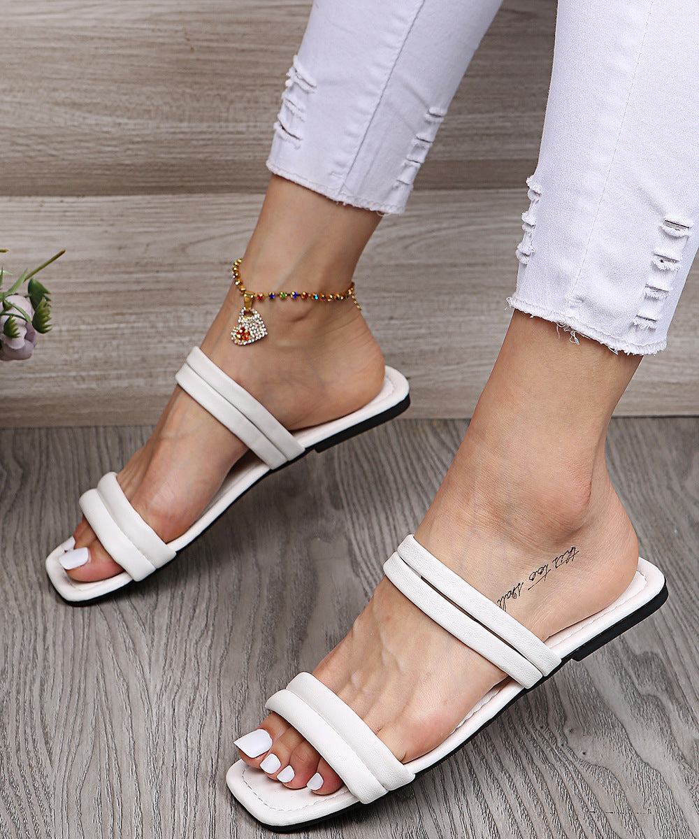 Square Head Sandals And Slippers With Bright Colors