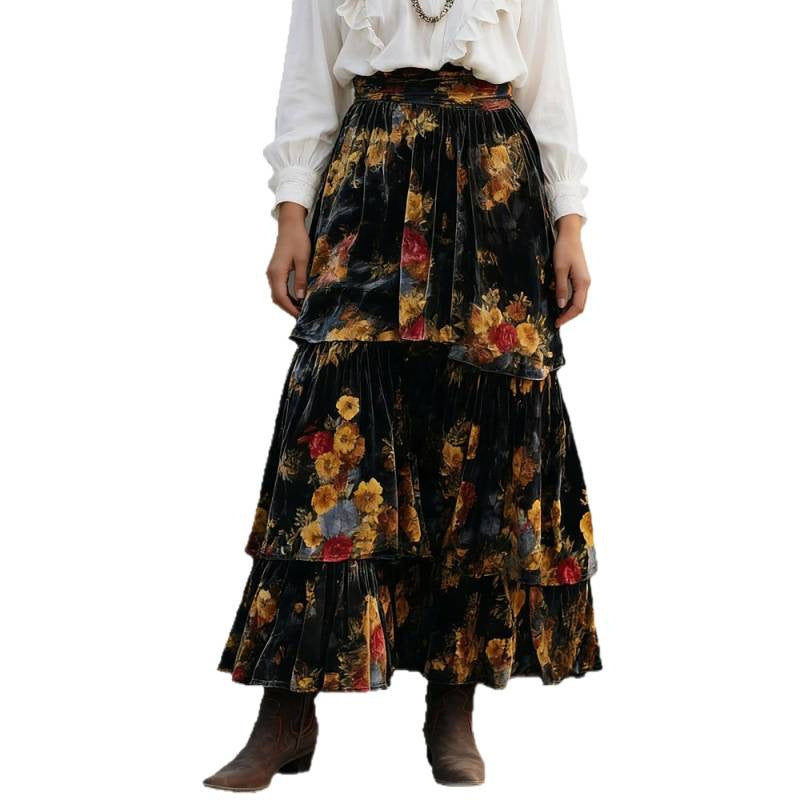 Retro High-waisted Skirt For Women