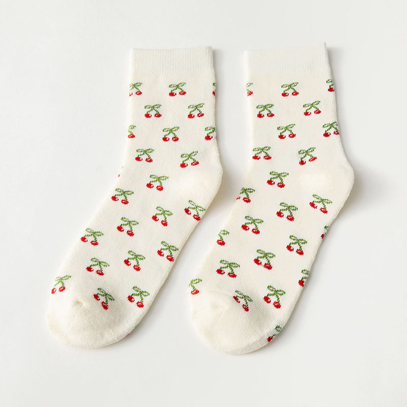 Female Female Middle Tube Cartoon Extra Thick Warm-keeping Socks
