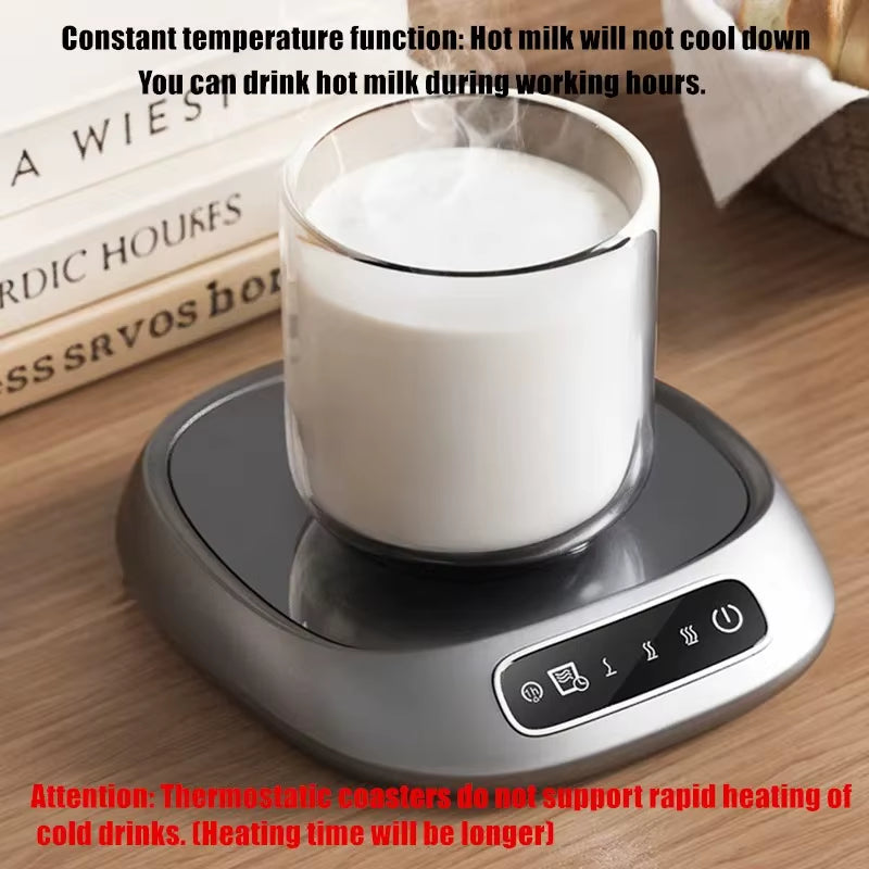 New Thermostatic Heating Coaster - USB Powered, 3-Speed Adjustment & 55℃ Constant Temp for Home Office
