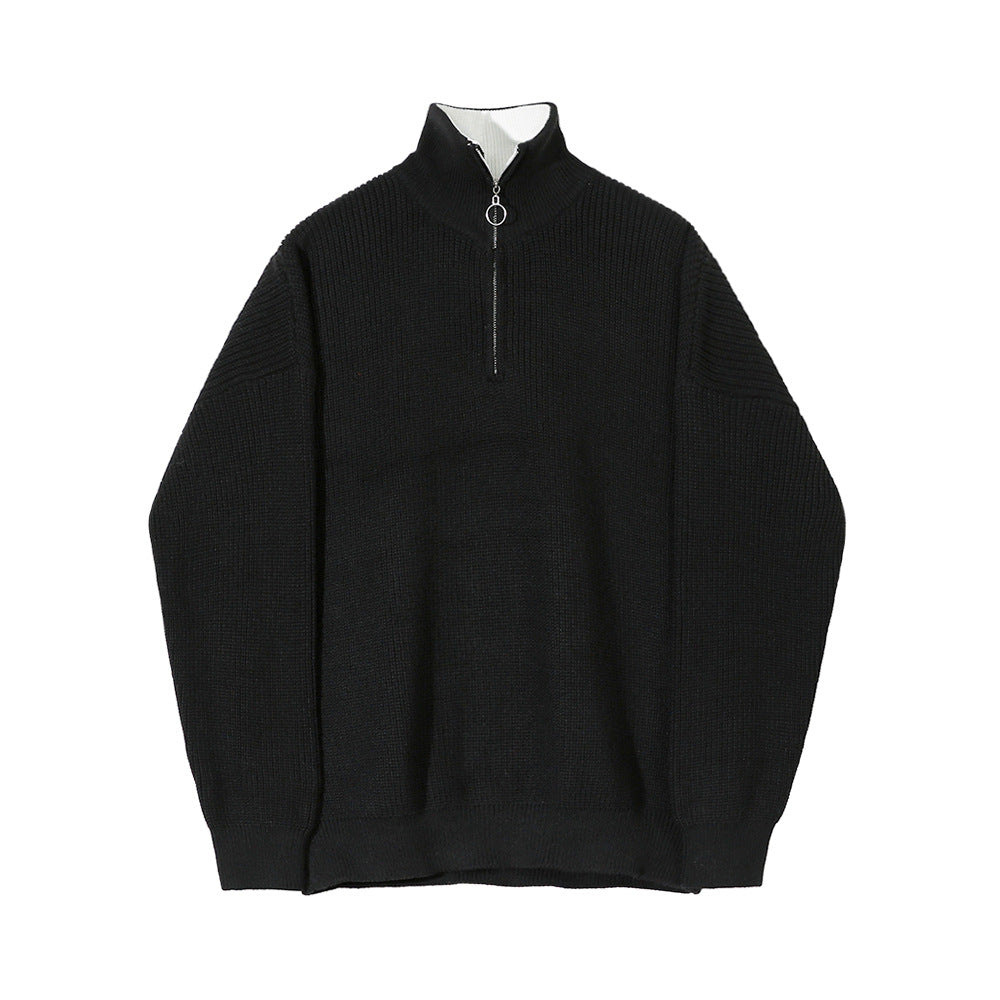 Men's Loose Half Zipper Casual Sweater Coat