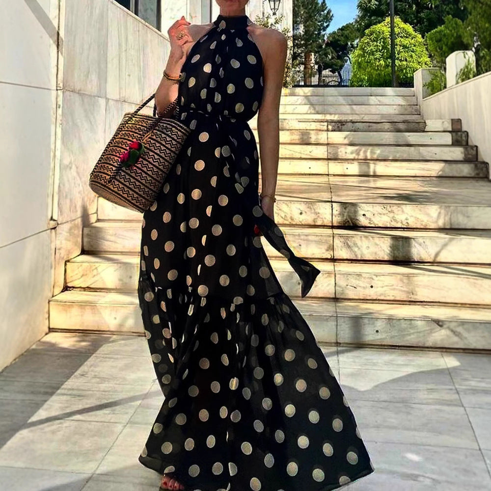 Women's Halterneck Printed Fashionable Dress
